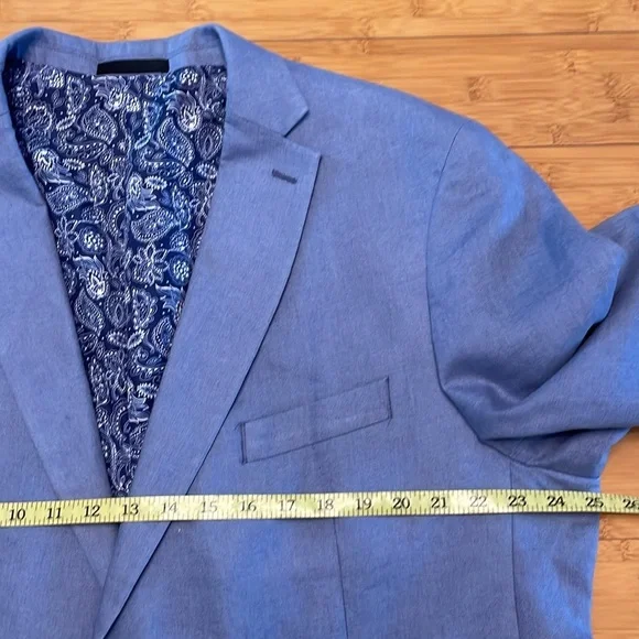 Lauren Ralph Lauren Linen Blazer Sz XL 48R Blue Classic Old Money Single Breast - Picture 10 of 15